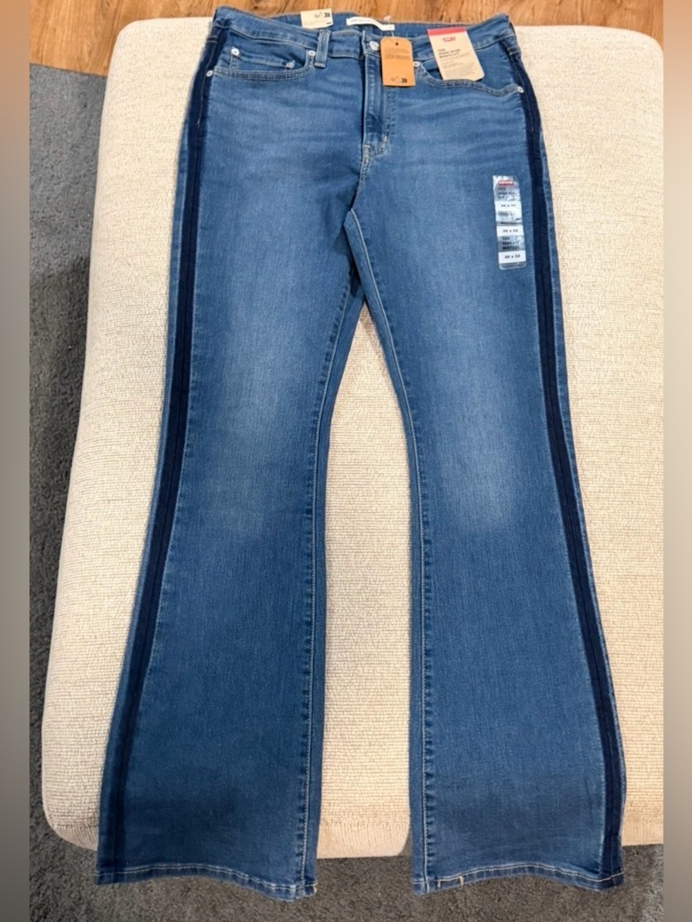 Levi's Blue Flare Jeans with Dark Side Stripe